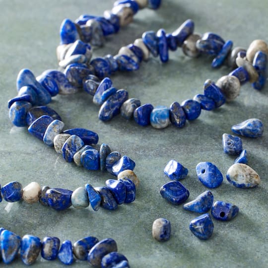 12 Pack: Blue Lapis Chip Beads by Bead Landing™